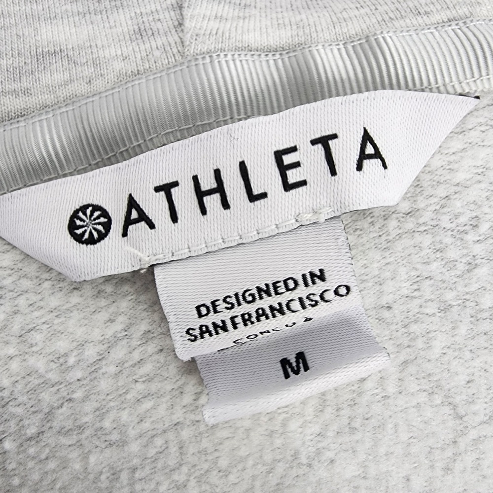Athleta Purana Wrap Hoodie Women's Medium Pullover Sweater Long‎ Sleeve Grey - Picture 4 of 5